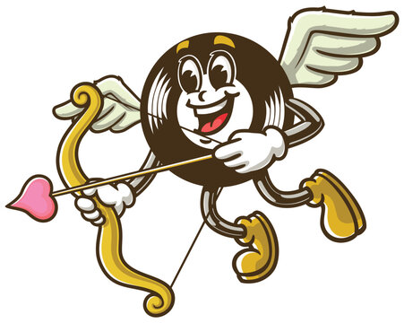 recommend clip art: Cartoon character of  Vinyl record  as Cupid