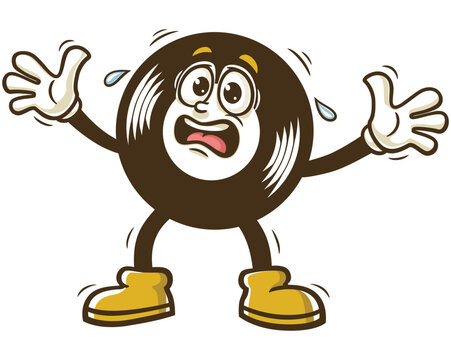 recommend clip art: Cartoon character Vinyl record is panicking