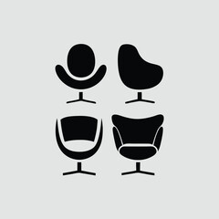 Chair  table, bench and Seating icons set Vector illustration