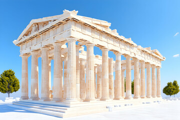 Obraz premium Ancient Greek Temple, Sunny Day, Outdoors