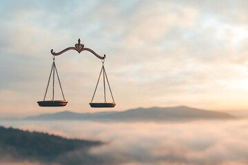 Scales of Justice at Sunrise.