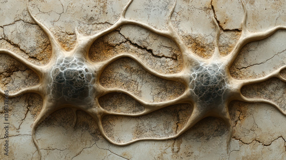 Poster interconnected neural network: a 3d artistic representation of neuron cells