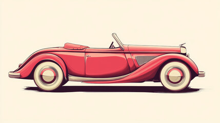 Retro classic car design vintage old style vector vehicle automobile exclusive speed sport transport antique garage classical retro auto illustration