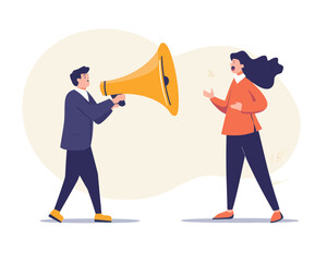 Business Communication Announcement Hiring Job Vacancy Promotion Important Message Concept Flat Minimalist Vector Illustration