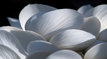 Obraz premium Close-up of delicate, white flower petals. Soft light illuminates the intricate textures