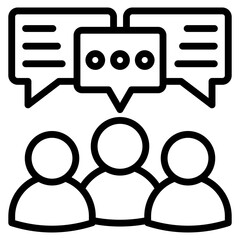 Group Discussion Icon Element For Design