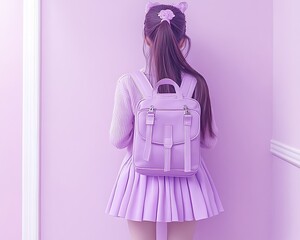 Pastel Girl Backpack Pink Room.