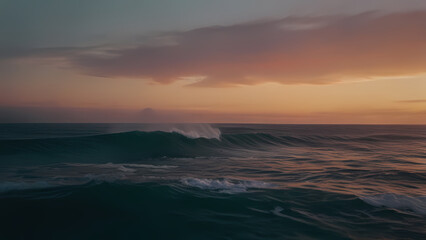Fototapeta premium Soothing Sunset by the Ocean: Light & Motion