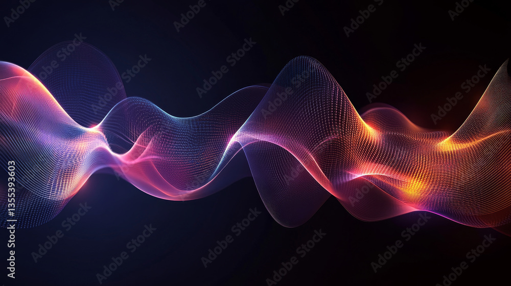 Poster vector digital music equalizer audio waves design template audio signal visualization signal illustr