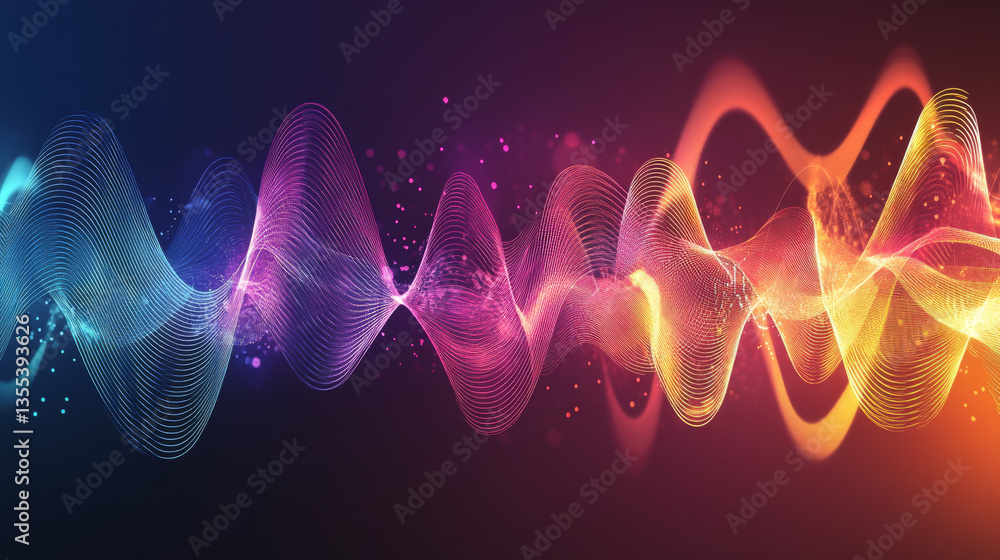 Poster vector digital music equalizer audio waves design template audio signal visualization signal illustr