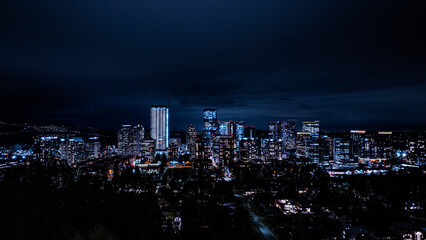 Obraz premium Bellevue WA USA - February 7th 2025: Peaceful City light at downtown Bellevue