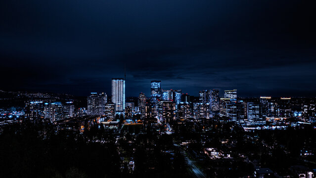 Bellevue WA USA - February 7th 2025: Peaceful City light at downtown Bellevue