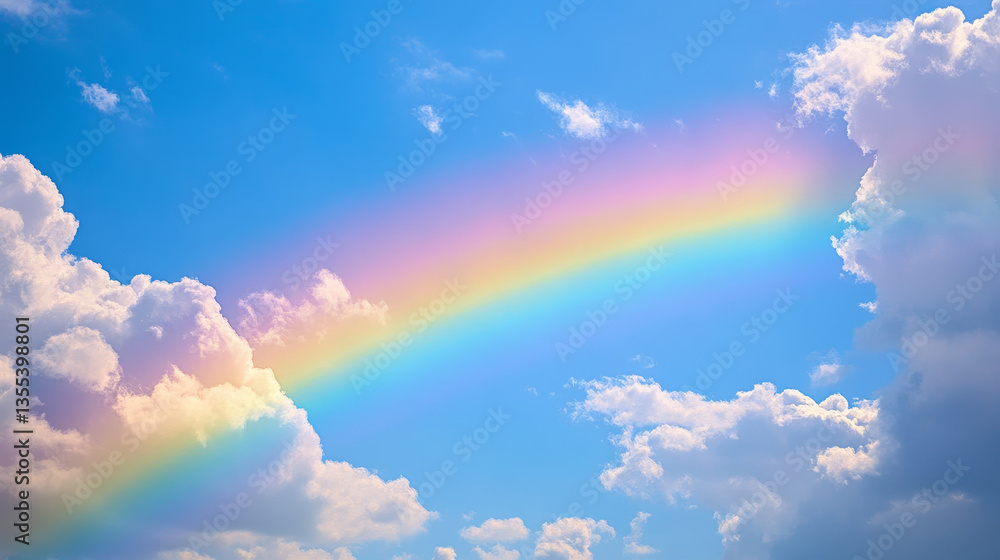 Poster different style rainbow color strips after rain optical sky effect vector set.