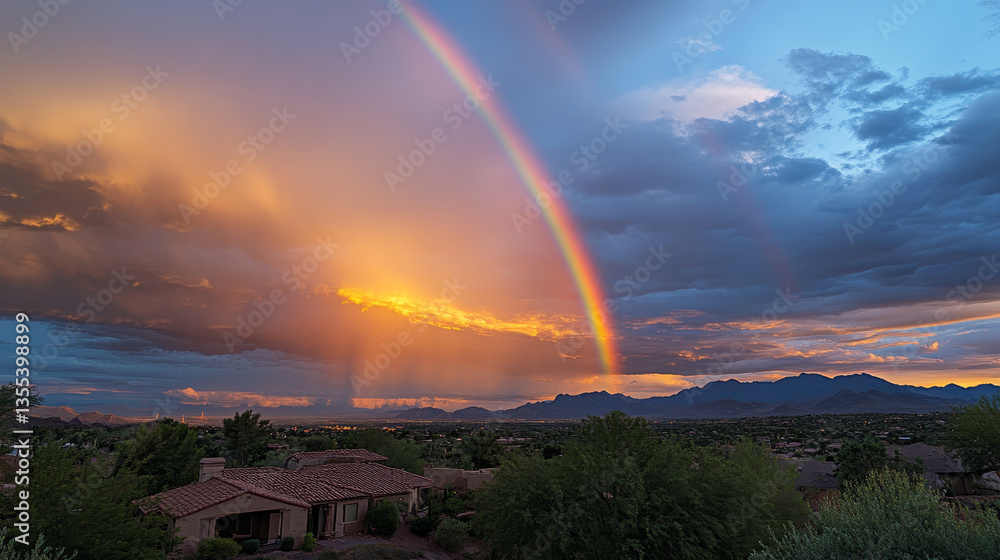 Aufkleber different style rainbow color strips after rain optical sky effect vector set.