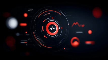Fototapeta premium Abstract Technology Background with Red and Black Glowing Circles