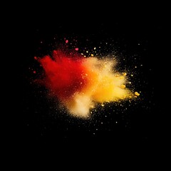Colorful powder explosion on black background