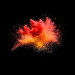 Explosive color burst on black background