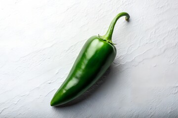 Serrano Pepper on White Background