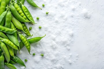 Snow Peas on White Background