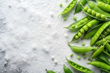 Snow Peas on White Background