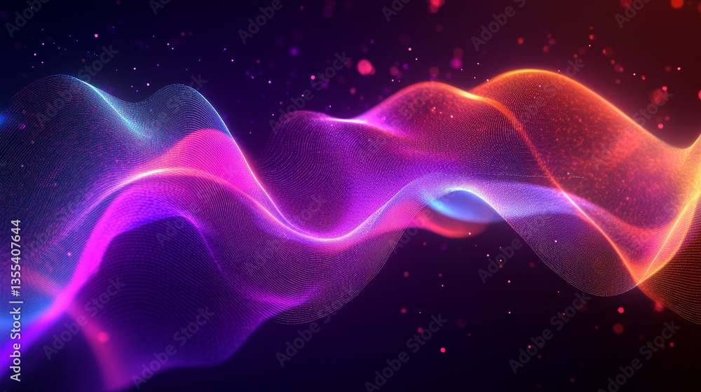 Poster vector digital music equalizer audio waves design template audio signal visualization signal illustr