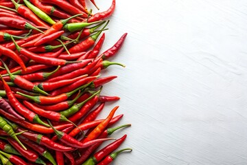 Thai Bird Chili on White Background