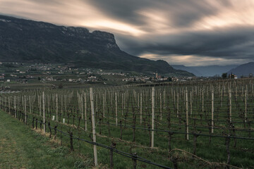 The landscape of Eppan an der Weinstrasse in South Tyrol