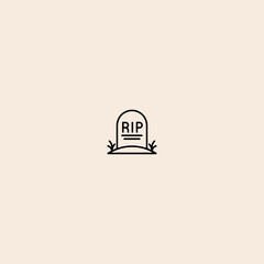 Tombstone icon flat vector design. 