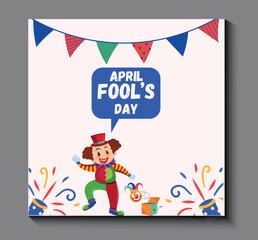 April Fool's Day flyer or cover design Template. social media poster design. fully customizable design. isolate on background