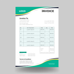 Professional corporation invoice template design