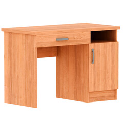 3d render wooden desk with transparent background