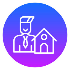 Bold Gradient Property Manager Line Art Icon