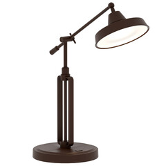 3d render desk lamp with transparent background