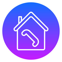 Bold Gradient Real Estate Agency Call Line Art Icon