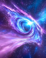 Obraz premium Cosmic swirl, nebula, space, bright star, background galaxies, for science fiction
