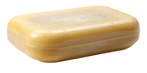 Cleanliness Essence: A close-up shot of a bar of soap, capturing the essence of hygiene and purity, ideal for illustrating cleanliness and personal care themes.