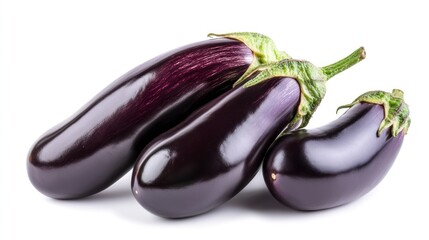 Fresh eggplant isolated on white background 