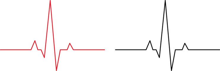 Heartbeat line icon isolated on white background. Ecg. Vector illustration.