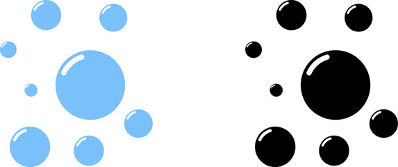 Cartoon soap foam bubbles suds framing shower gel, shampoo, shaving, mousse. Vector illustration