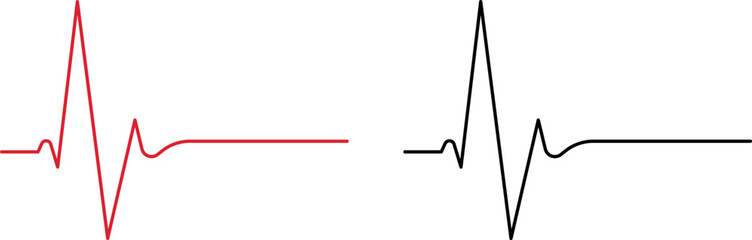 Heartbeat line icon isolated on white background. Ecg. Vector illustration.