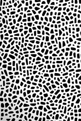 The black geometric shapes are arranged in a repeating white pattern
