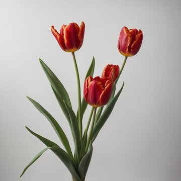 bouquet of red tulips