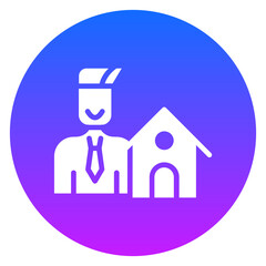 Bold Gradient Circle Property Manager Glyph Icon