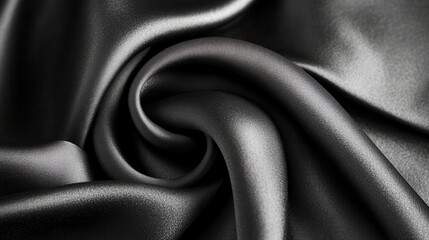Fototapeta premium Luxurious Black Silk Swirls Elegance in Fabric.