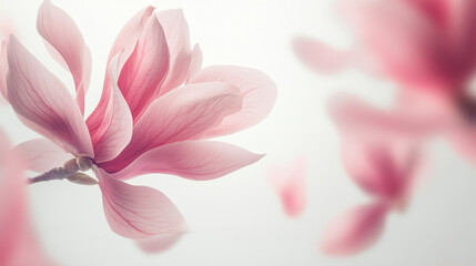 Grace in Bloom: Pink Magnolia Flower in Pristine Detail

