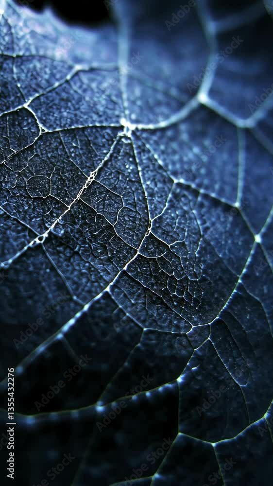 Poster intricate details of a dried leaf showcasing delicate veins and textures in close-up macro shot