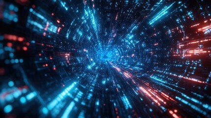 Naklejka premium Navigating the Luminous Depths of Cyberspace: A Journey Through Digital Realms