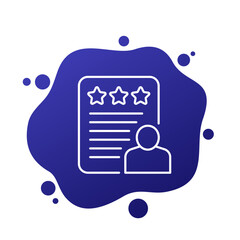 employee or candidate rating icon, line vector
