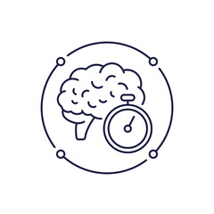 fast brain icon in line design