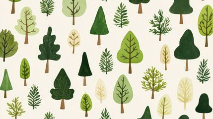 Tree outdoor travel green seamless pattern forest coniferous natural badge tops line spruce vector.